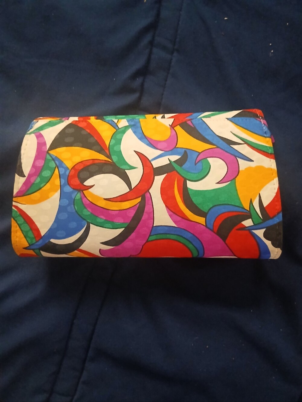 Vintage 1980s Life Stride Multicolored Envelope Clutch Post Modern,Colorful - Picture 8 of 12